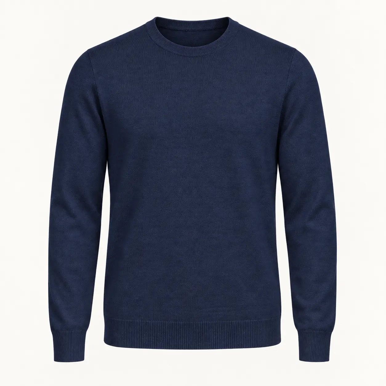 Navy Fine-Knit Crew Jumper demonstration image