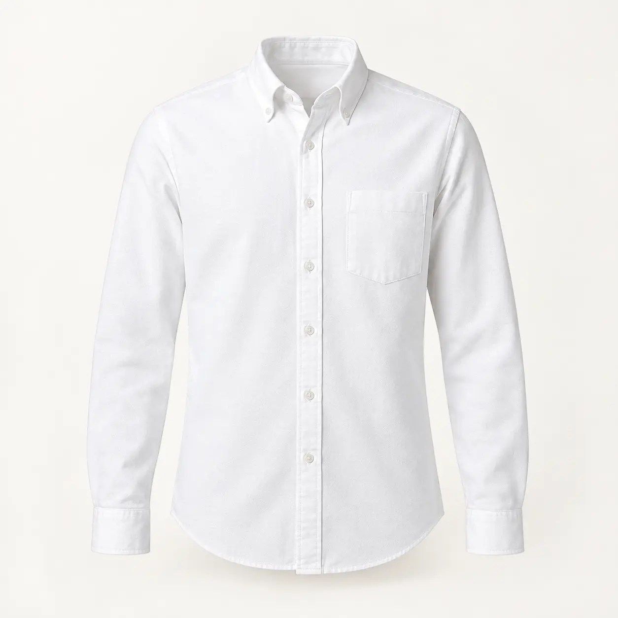 White Oxford Button-Down Shirt demonstration image
